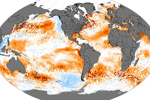 La temperatura media de los océanos alcanzó un récord histórico