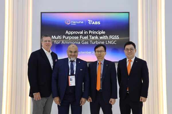 Imagen de portada - ABS entrega AiP a Hanwha Ocean AIP por tanque de combustible multipropósito y sistema de almacenamiento en el mar