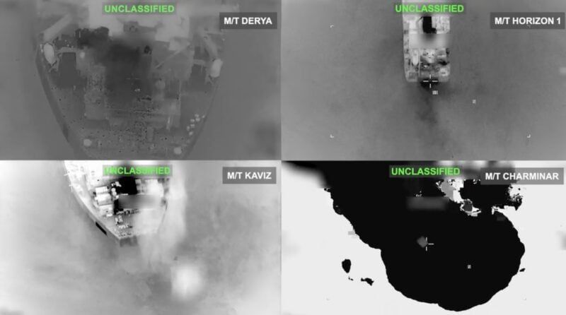 Imagen de portada - Cinco petroleros iraníes destruidos por fuerzas estadounidenses en el Golfo de Omán