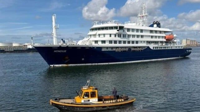 Imagen de portada - El crucero de expedición Hondius llega a Róterdam para iniciar la desinfección