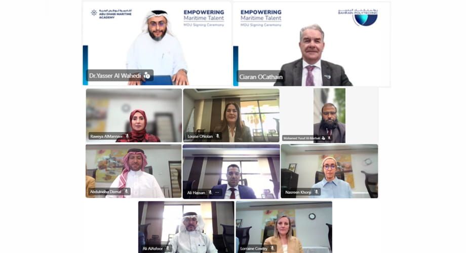 Imagen de portada - La Academia Marítima de Abu Dabi y el Politécnico de Baréin firman un memorando de entendimiento para mejorar la colaboración académica y aplicada en el transporte marítimo y las tecnologías emergentes