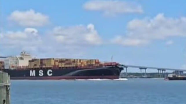 Imagen de portada - MSC llega a un acuerdo extrajudicial por el incidente del buque descontrolado en Charleston en 2024