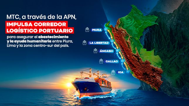 Imagen de portada - MTC a través de APN impulsa corredor logístico portuario para asegurar abastecimiento y ayuda humanitaria entre Piura Lima y zona centro-sur