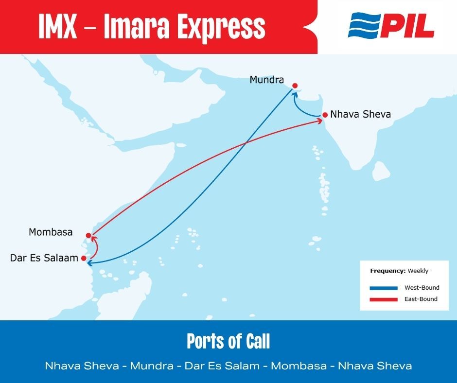 Imagen de portada - Pacific International Lines lanza el servicio IMX para el comercio entre India y África Oriental