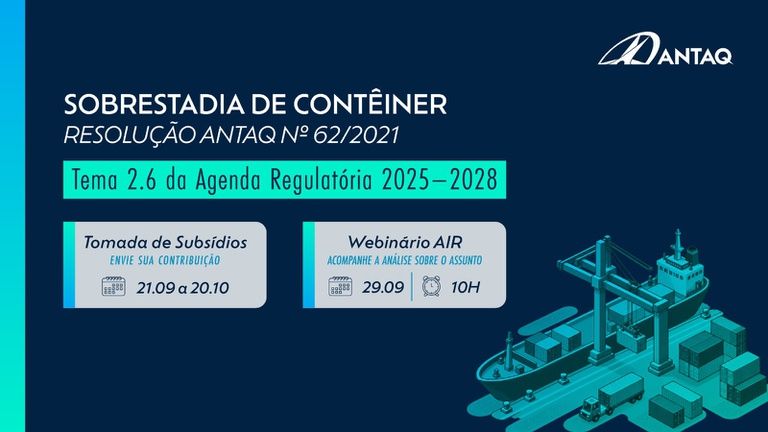 Imagen de portada - Tomada de subsídios recebe contribuições para análise da sobrestadia de contêineres