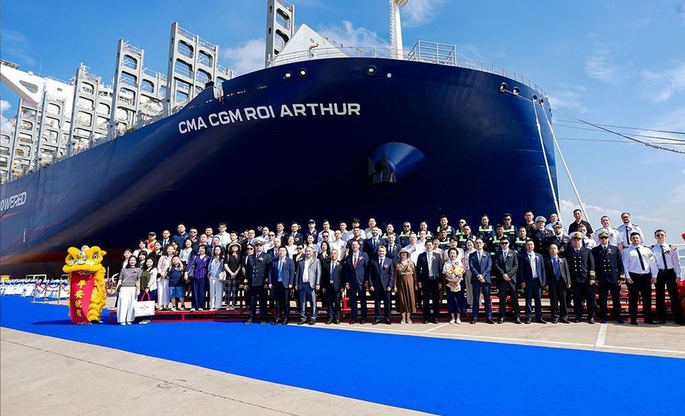 Imagen de portada - CMA CGM Christens 15,000 TEU Methanol-Powered Containership