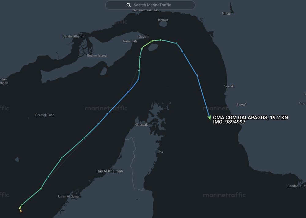 Imagen de portada - CMA CGM Galapagos Successfully Crosses the Strait of Hormuz Without Incident