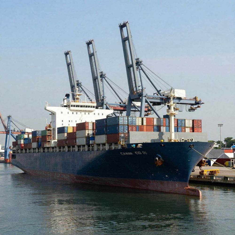 Imagen de portada - El CMA CGM NOTRE DAME, el portacontenedores propulsado por GNL más grande del mundo con bandera francesa, realiza su primera escala en Singapur