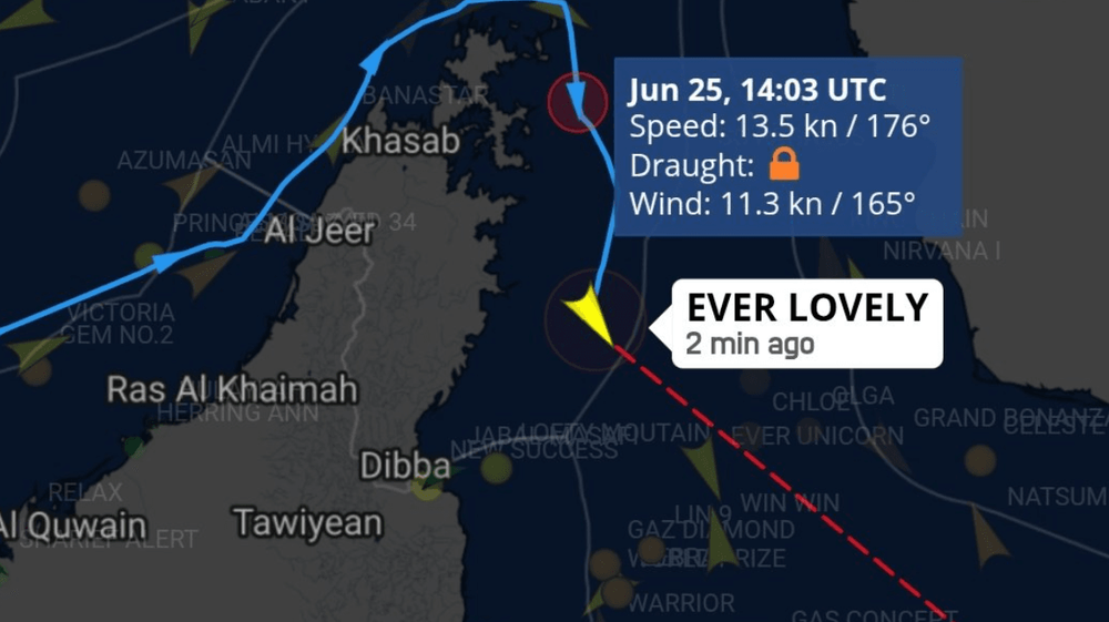 Imagen de portada - Evergreen Container Ship Hit by Projectile in Strait of Hormuz