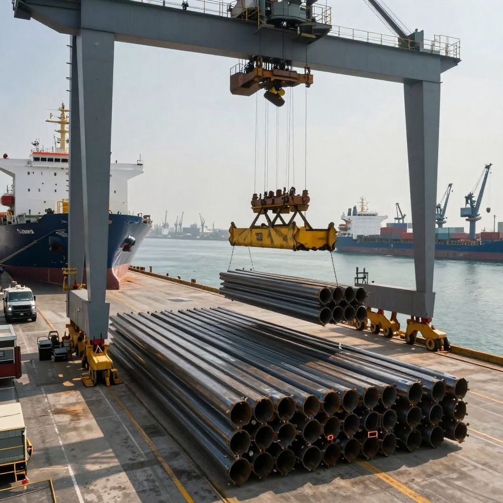 Imagen de portada - Materials Arrive at the Port to Build the Retaining Wall for the New Raos 6 Dock