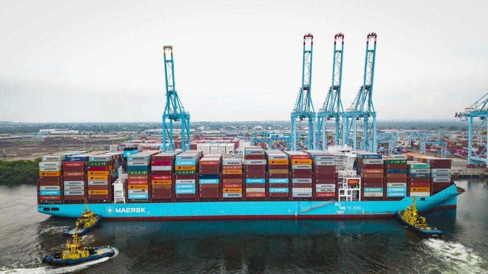 Imagen de portada - Tangier Mærsk Arrives in Lázaro Cárdenas with Alternative Fuel Technology