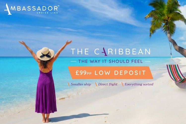 Imagen de portada - Ambassador Cruise Line Ofrece Depósito de £99 para Cruceros por el Caribe 2026-27