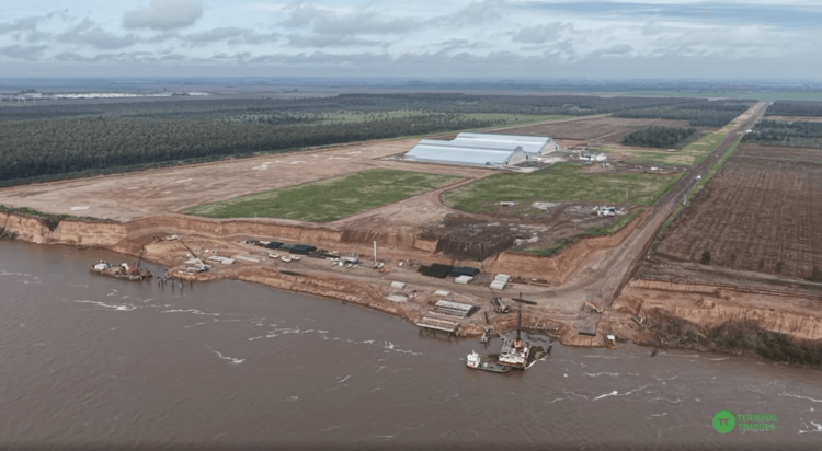 Avanza la construcción del bloque fluvial del nuevo puerto multimodal de Terminal Timbúes