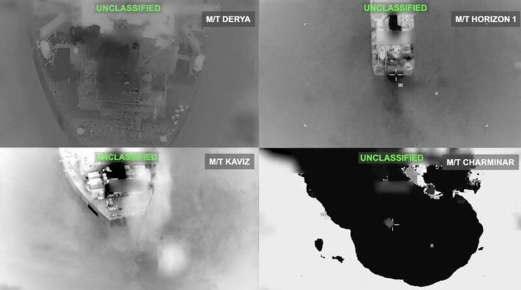 Imagen de portada - Cinco petroleros iraníes destruidos por fuerzas estadounidenses en el Golfo de Omán