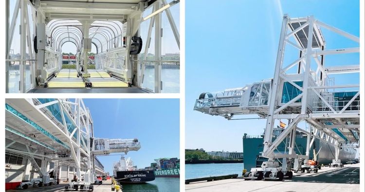 Imagen de portada - El puente de embarque ADELTE HYDRA inicia operaciones en la terminal de cruceros de Boston