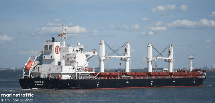 Imagen de portada - Granelero Hawk S con bandera de Liberia colisiona con el muelle de Durban
