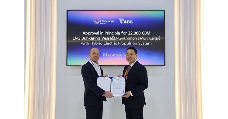Imagen de portada - Hanwha Power obtiene la aprobación de principio de ABS para un buque de suministro de GNL de 22.000 CBM