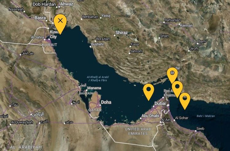 Imagen de portada - Irán ataca buques cerca del estrecho de Ormuz en respuesta al hundimiento de cinco de sus petroleros por parte de EE.UU.