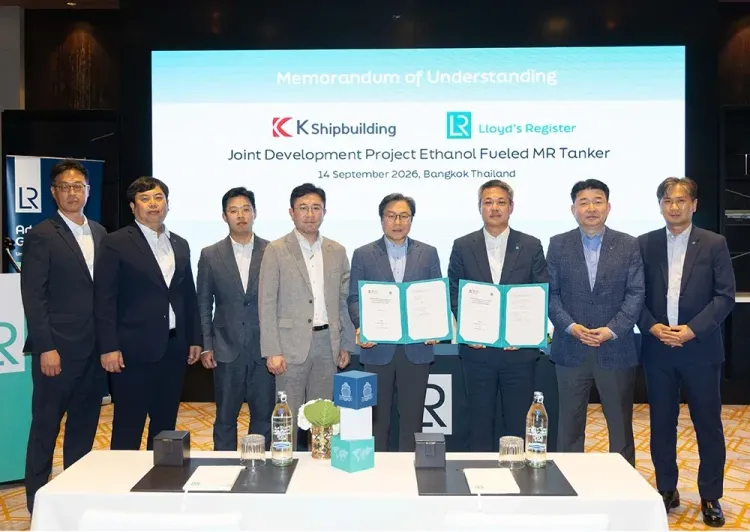 Imagen de portada - K Shipbuilding and Lloyd's Register Develop MR Tanker with Ethanol Propulsion