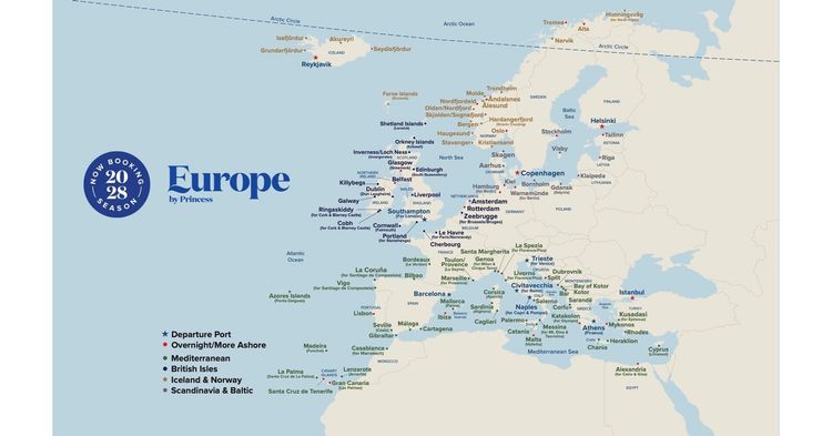 Imagen de portada - Princess Cruises Anuncia la Temporada Europea Más Grande de su Historia para 2028