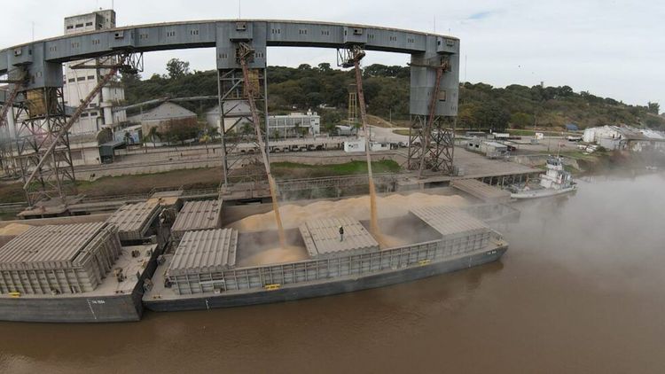 Puerto Diamante recibió su primer convoy completo de barcazas contenedoras y proyecta incorporar una grúa para avanzar hacia la exportación directa