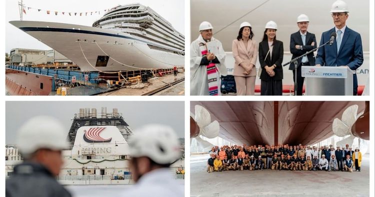 Imagen de portada - Viking Astrea botado por el astillero de Fincantieri en Ancona para entrega en 2027