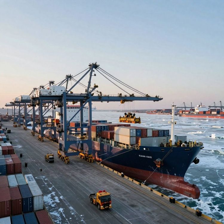 Imagen de portada - Recargo por Bajo Nivel de Agua - Comercio desde el Mediterráneo Occidental, Adriático, Israel y Norte de Europa (incluyendo Reino Unido y Escandinavia/Báltico) hacia/vía Montreal, Canadá