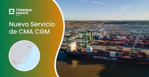Terminal Zárate incorporó un nuevo servicio semanal que amplía sus conexiones con los mercados globales