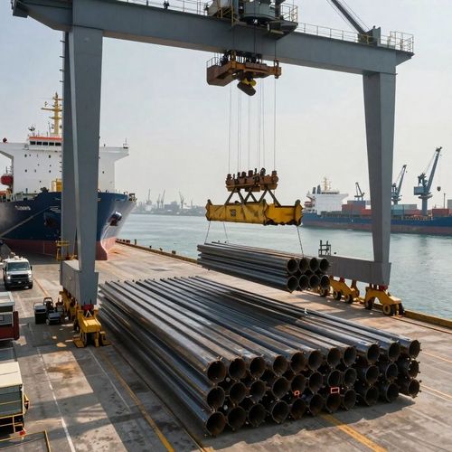 Llegan al Puerto los materiales para construir el muro de contención que configurará el nuevo muelle de Raos 6
