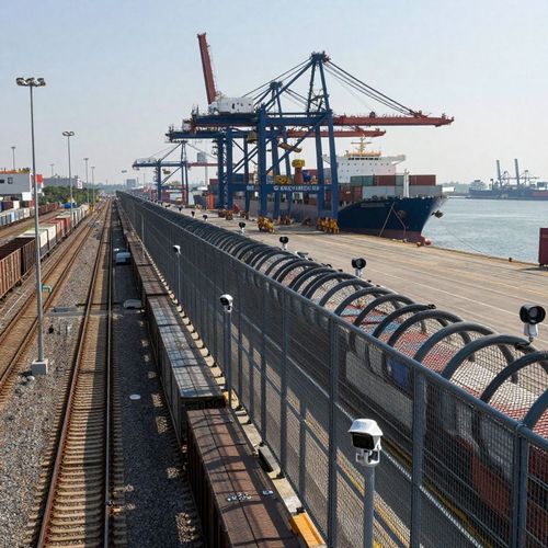 Obras do novo cercamento de segurança entre o controle de Raos e o acesso ferroviário ao porto finalizadas